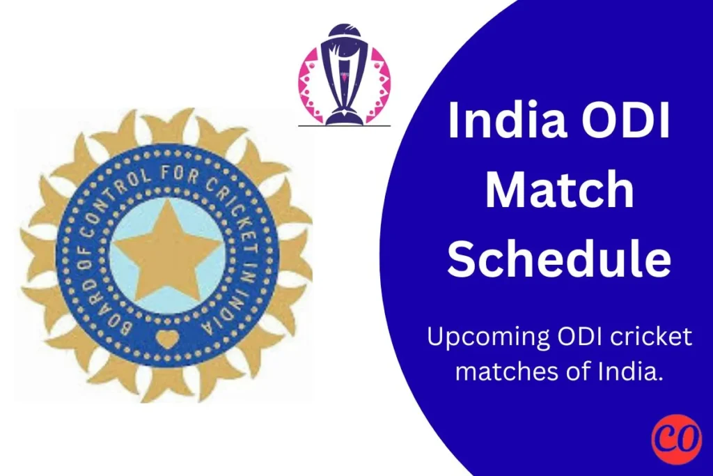 India ODI cricket match schedule
