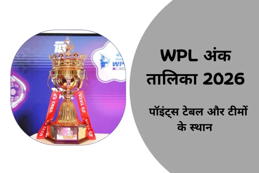 WPL प्वाइंट टेबल 2026 – अंक तालिका और टीमों के स्थान