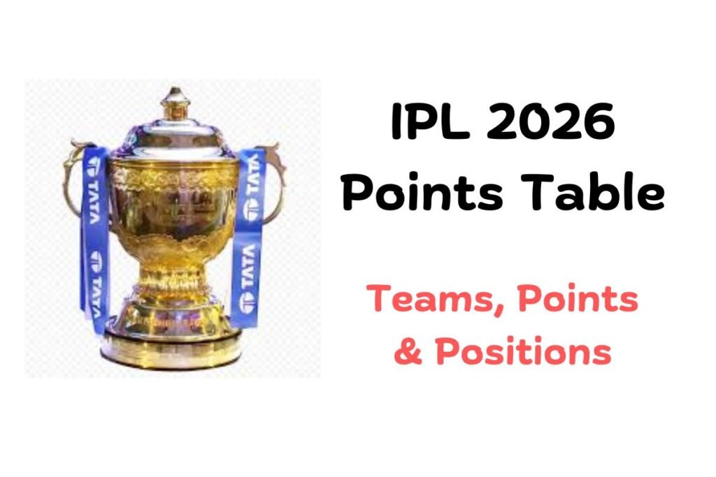 TATA IPL 2026 Points Table – Teams, Points & Positions 2 TATA IPL 2026 Points Table – Teams, Points & Positions
